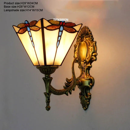Applique murale décorative en verre avec fleurs turques et abat-jour baroque — LZ4X9T2