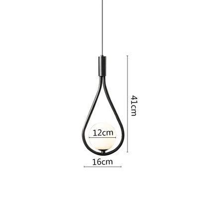 Suspension LED anneau en métal noir design — LZ4X9P7