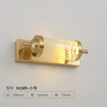 Applique murale LED en cristal doré pour miroir frontal — LZ4X9P2