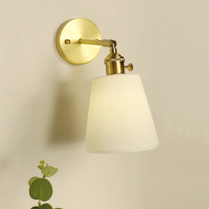 Applique murale nordique en céramique avec interrupteur en laiton réglable — LZ4X9P2