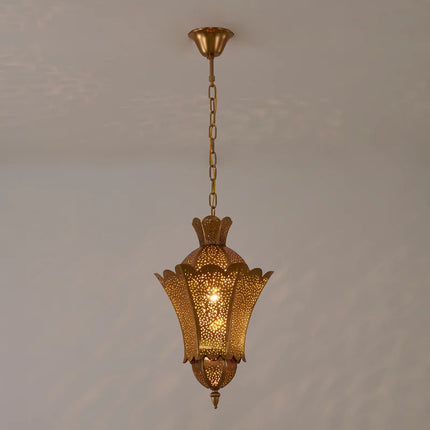 Suspension marocaine vintage en métal sculpté pour hôtel et restaurant — LZ4X9T