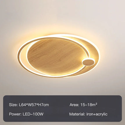 Lustre circulaire en bois avec éclairage intelligent — LZ4X9P2