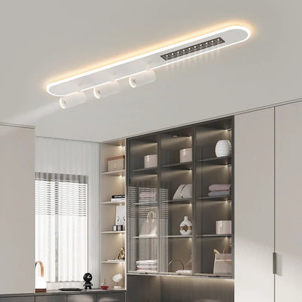 Lustre LED nordique long à bandes pour salon, chambre et balcon — LZ4X9P