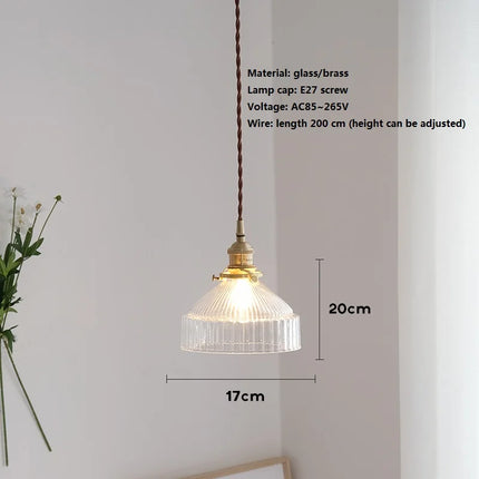 Suspension vintage en laiton avec verre japonais pour éclairage intérieur — LZ4X9M