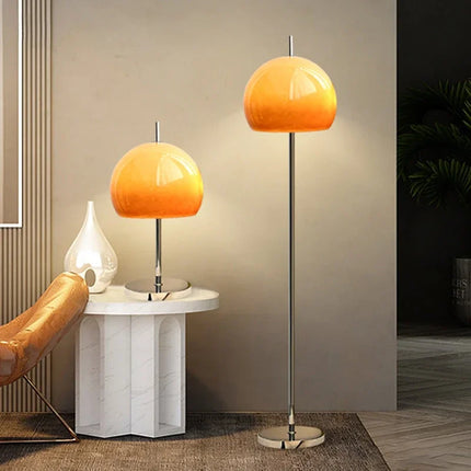 Lampe de table LED rétro en verre dégradé orange style Bauhaus — LZ4F9XQ