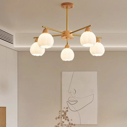 Lustre en bois crème pour décoration moderne et contemporaine — LZ4X9T