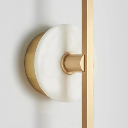 Applique murale en marbre naturel avec détail en laiton minimaliste — LZ4X9P2