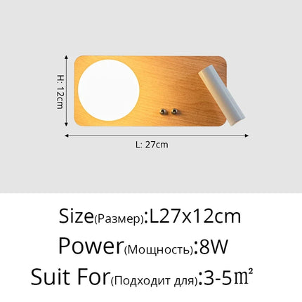Applique murale LED en bois massif style haricots magiques — LZ4X9P2