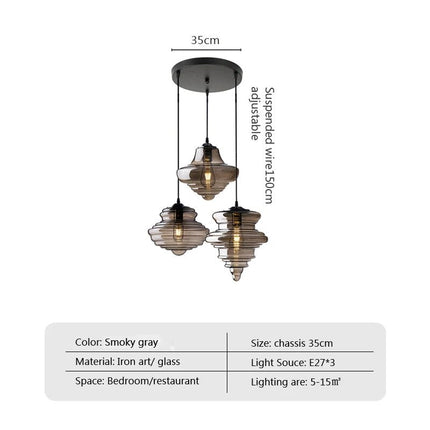 Suspension industrielle en verre élégante — LZ4D9XQ