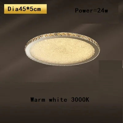 Plafonnier LED rond en cristal K9 au design nordique chaleureux — LZ4X9T