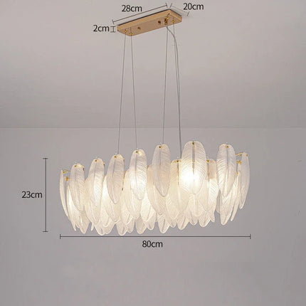 Suspension LED en verre effet plume pour salon et chambre — LZ4X9T