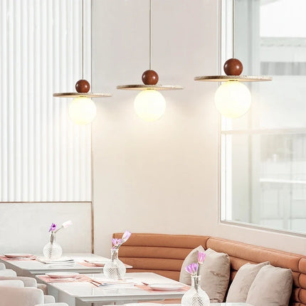 Suspension en pierre naturelle avec globe en verre pour cuisine et chambre — LZ4X9M