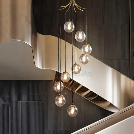 Lustre suspension nordique avec globes en verre laiteux — LZ4P9XQ