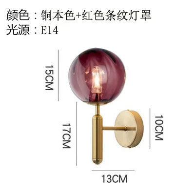 Applique murale LED nordique avec boule de verre pour salle de bain et escalier — LZ4P9XJ