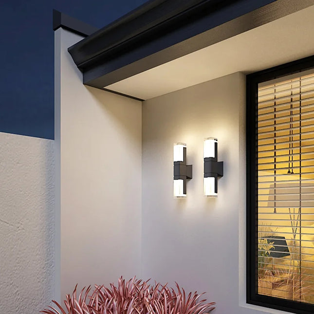 Outdoor Double-Headed Wall Lights, Upper and Lower Lighting Spotlights,Simple and Modern LED Household Aisle Corridor Lights