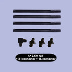 4pcs Black 0.5M Rail / Neutral light Bulb / CHINA