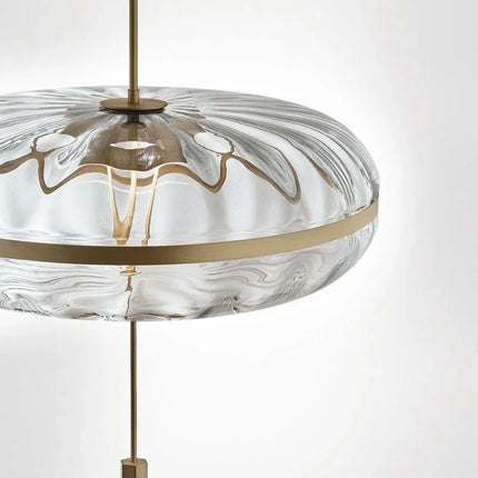 Suspension design post-moderne en verre ondulé pour loft intérieur — LZ4X9M