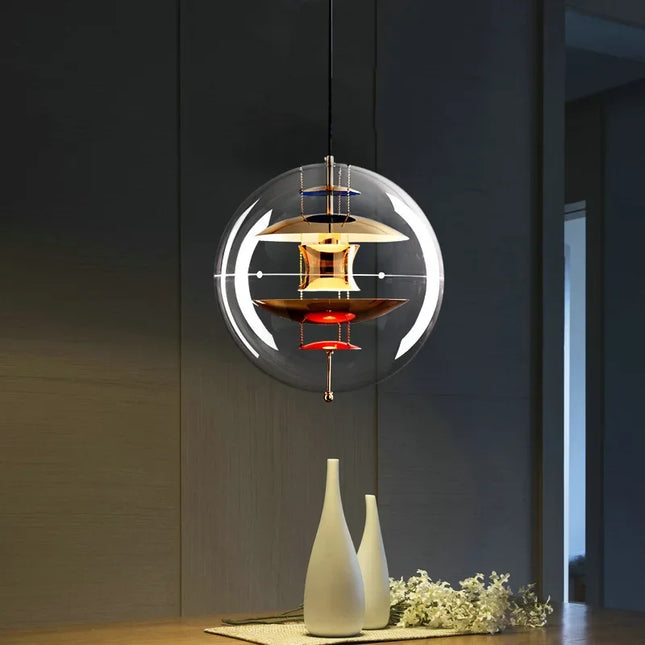 lustre moderne acrylique led danois art planète suspension
