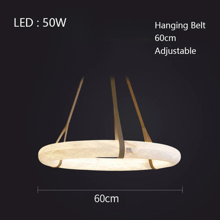 Lustre LED minimaliste en cuivre et marbre naturel — LZ4X9Q2
