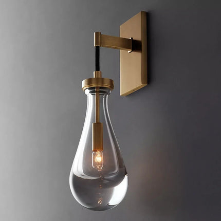 Applique murale LED moderne noire style rétro goutte d'eau avec corde — LZ4X9P2