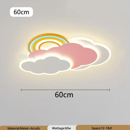 Plafonnier nuage arc-en-ciel romantique avec télécommande optionnelle — LZ4X9P2