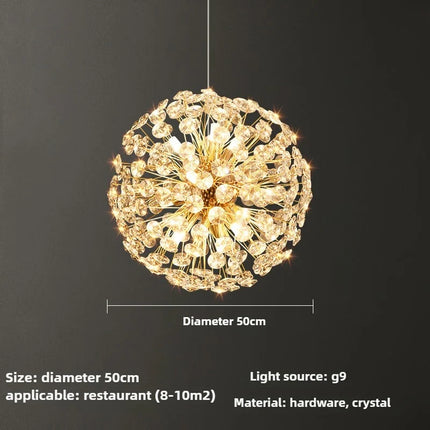 Lustre moderne en cristal forme pissenlit créatif et atmosphérique — LZ4X9Q2M