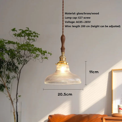 Suspension nordique rétro en verre et laiton pour intérieur — LZ4X9B