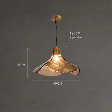 Lustre rétro en verre forme fleur pour ambiance élégante — LZ4X9P2