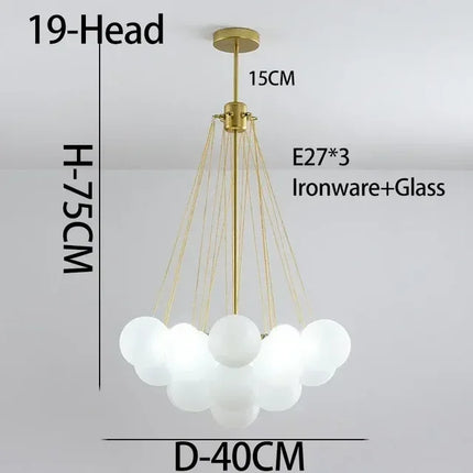 Suspension moderne en verre lait magique forme haricot — LZ4X9P2
