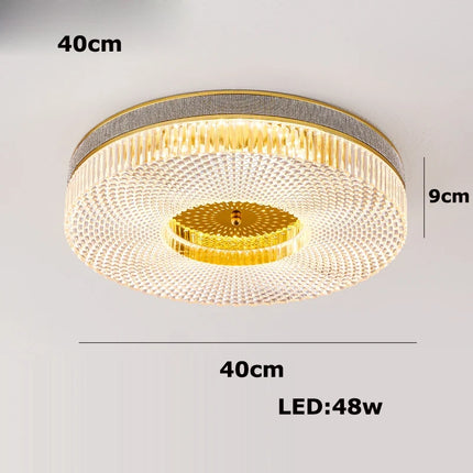 Plafonnier LED moderne à intensité variable en cristal doré et argenté — LZ4X9P