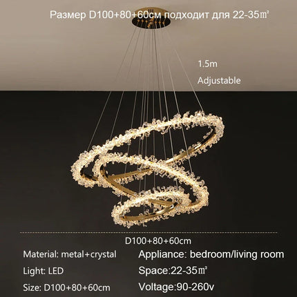 Lustre suspension moderne en cristal de luxe décoratif — LZ4P9X