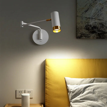 Applique murale LED à bras télescopique pivotant avec interrupteur pour éclairage intérieur — LZ4X9P