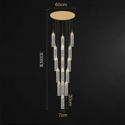 Lustre design Nordique à suspensions dorées tombantes