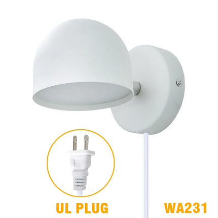 Applique murale LED nordique avec interrupteur et prise, noir et blanc pour chambre et hôtel — LZ4X9M2