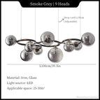 Gris fumé 9H / Corps de lampe noir / Lumière neutre