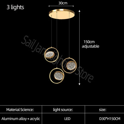 Lustre LED minimaliste en anneau pour villa — LZ4X9T2