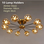 Verre ambré 10 lumières / Lumière blanche (6000K)