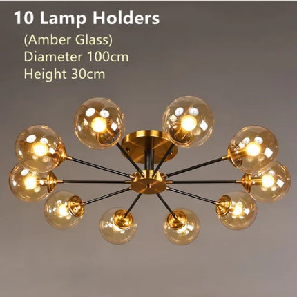 Lustre suspension en verre boule pour éclairage élégant — LZ4X9M