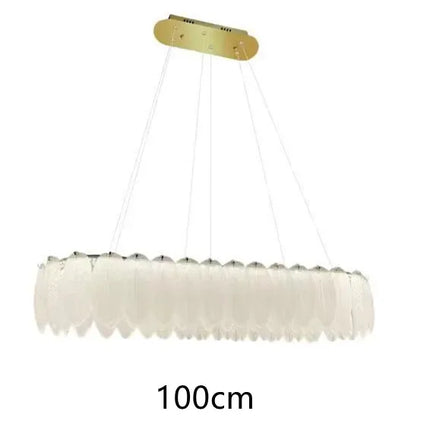 Lustre nordique en verre cristal et plumes décoratif d’intérieur — LZ4X9P2Q