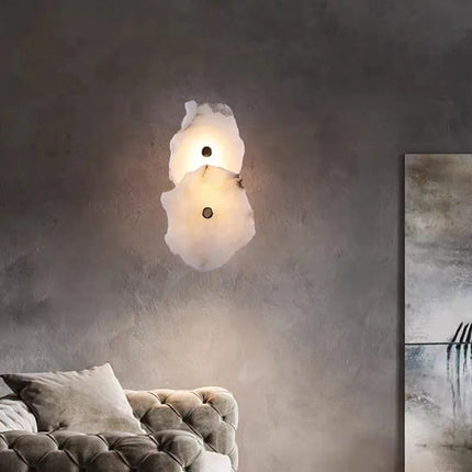 Applique murale moderne en laiton LED longue lampe en marbre naturel 	 de luxe éclairage applique chambre salon salle à manger couloir lumière