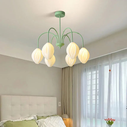 Lustre en résine avec abat-jour métallique au style romantique — LZ4F7Q2
