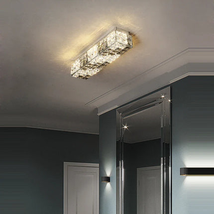 Plafonnier LED carré cristal style art déco moderne élégant — LZ4X9T2