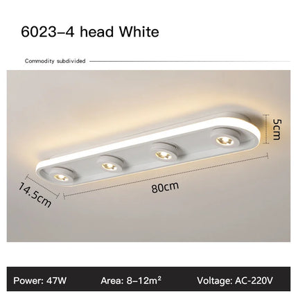 Lustre LED à bandes acryliques avec spots intégrés noir — LZ4P9X