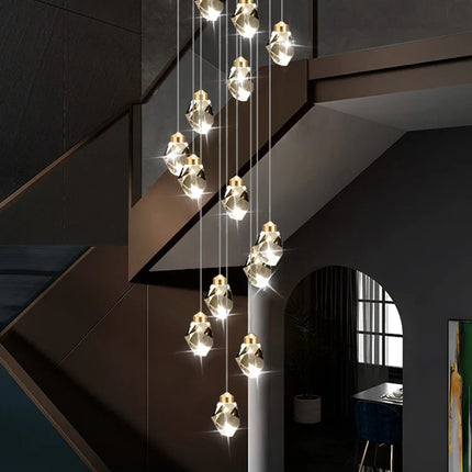 lustre en cristal nordique style loft pour intérieur moderne