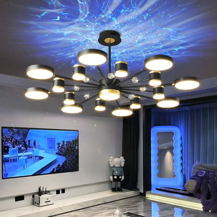 Lustre suspension en cristal effet aurores boréales — LZ4P9XQ