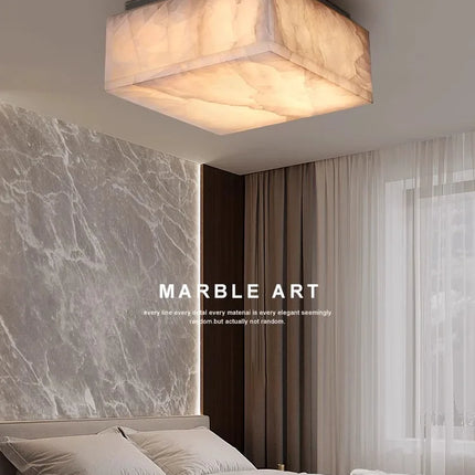 Plafonnier LED haut de gamme en marbre naturel design moderne — LZ4T9XQ