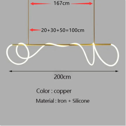 Lustre LED moderne à tuyau long minimaliste pour bar — LZ4P9XJ