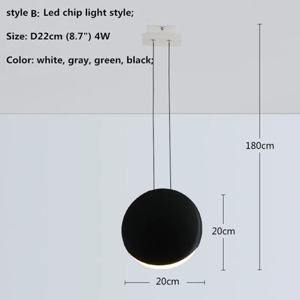 Suspension LED ronde en résine style nordique pour salle à manger — LZ4X9P