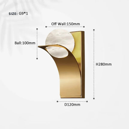 Applique murale LED en marbre naturel espagnol au design moderne et luxueux — LZ4X9P2Q