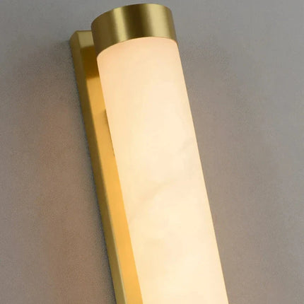 Applique murale cylindrique en marbre naturel et laiton doré pour hôtels — LZ4P9XQ